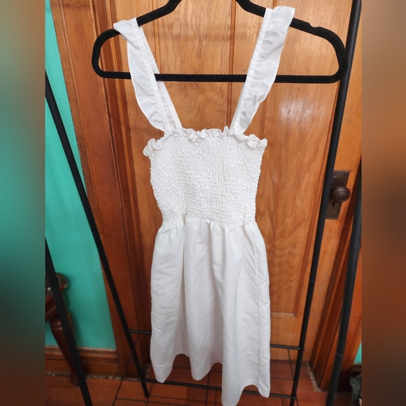 White Ruffle Mini Dress - Picture 2 of 4